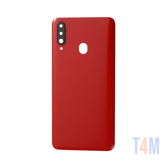 Tapa Traseira con Lente de Cámara Samsung Galaxy A20s/A207 Rojo